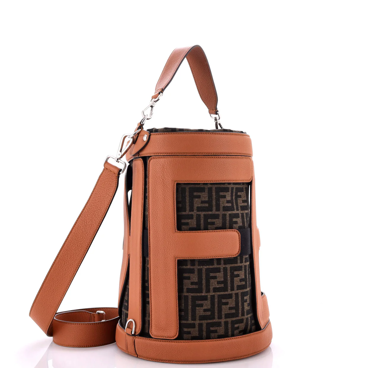 Step Out Bucket Bag Leather and Zucca Canvas Large - Deep Luxury