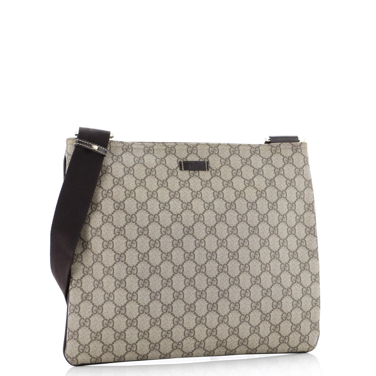 Zip Top Messenger Bag GG Coated Canvas Large - Deep Luxury