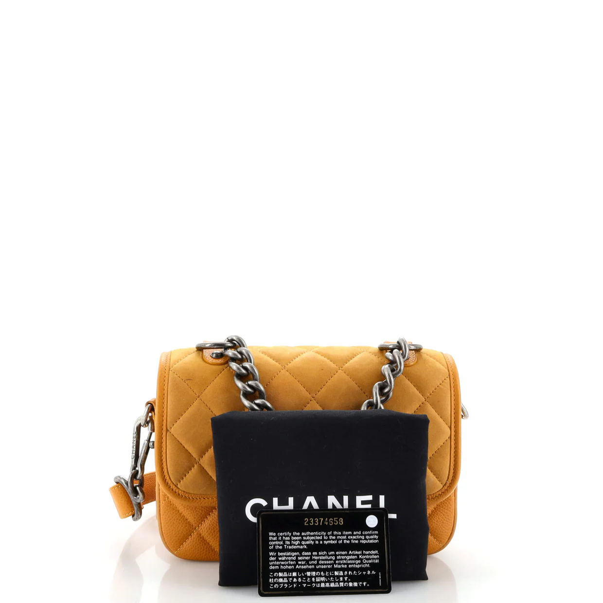 Daily Carry Messenger Bag Quilted Iridescent Calfskin and Caviar Small - Deep Luxury