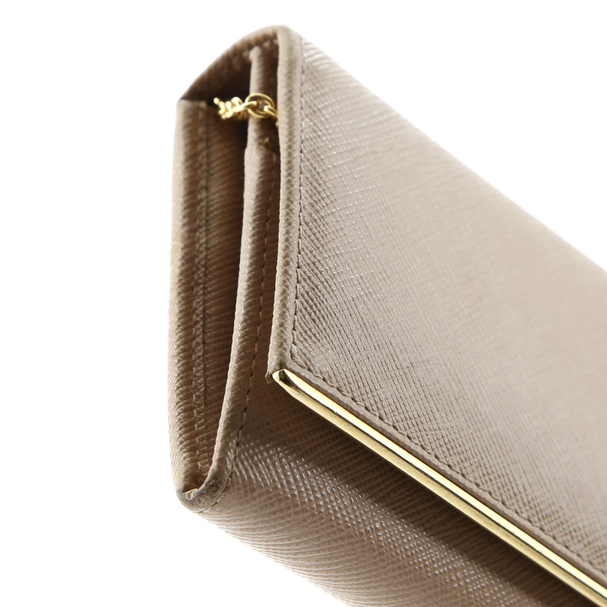 Continental Flap Wallet Saffiano Leather with Metal Detail - Deep Luxury