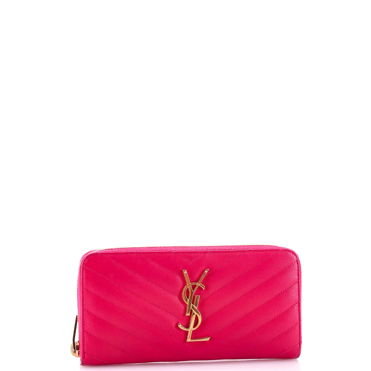 Classic Monogram Zip Around Wallet Matelasse Chevron Leather - Deep Luxury