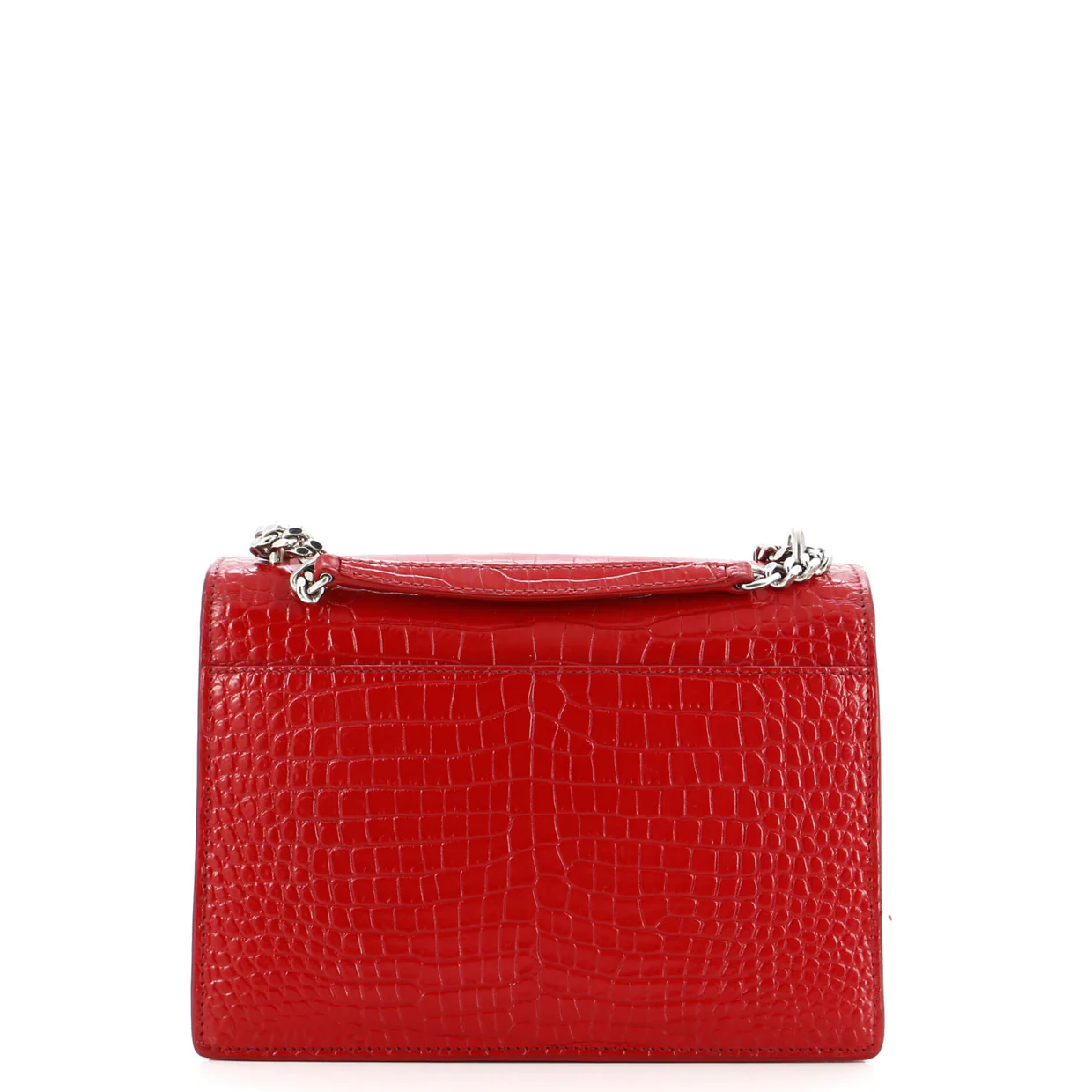 Sunset Crossbody Bag Crocodile Embossed Leather Medium - Deep Luxury