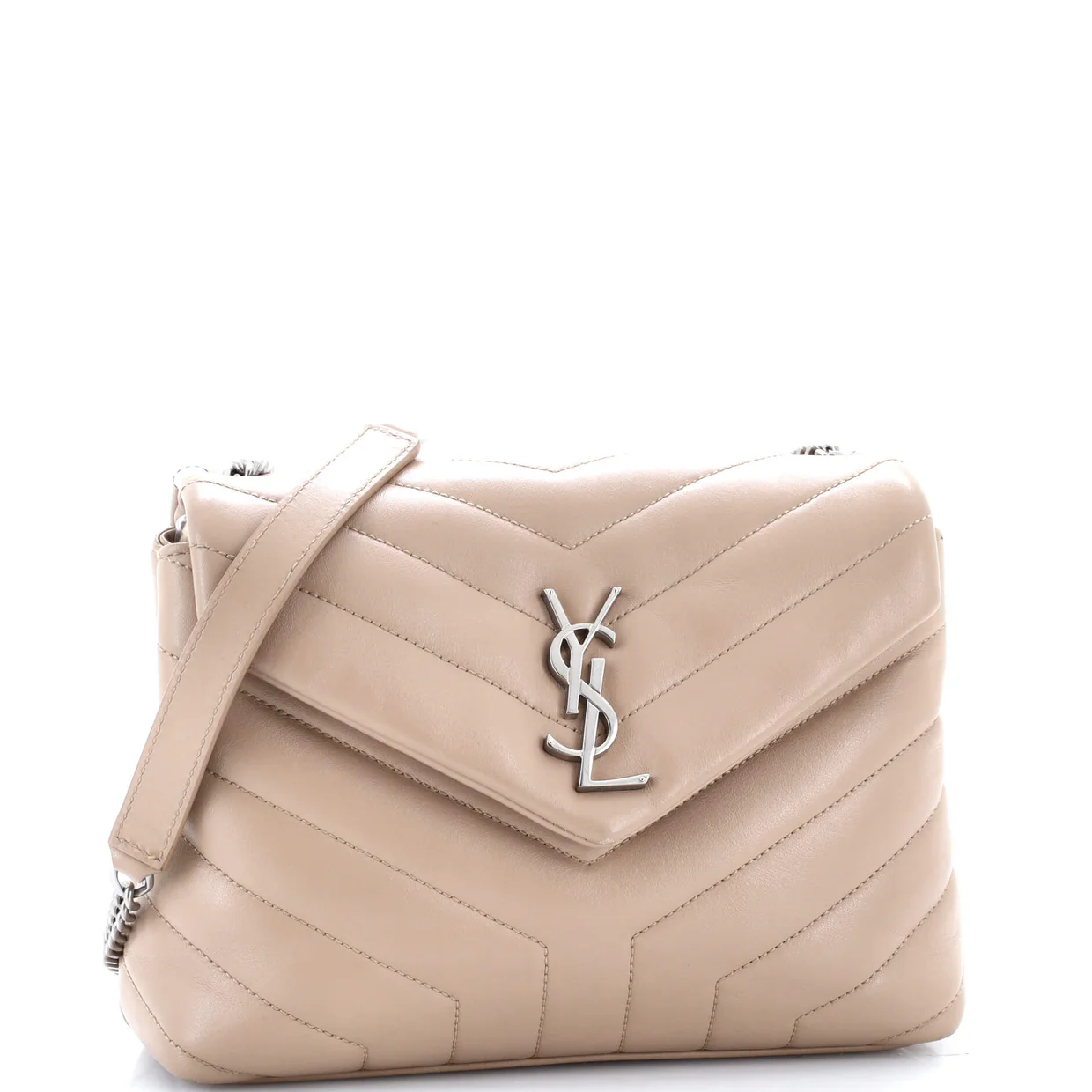 Loulou Shoulder Bag Matelasse Chevron Leather Small - Deep Luxury