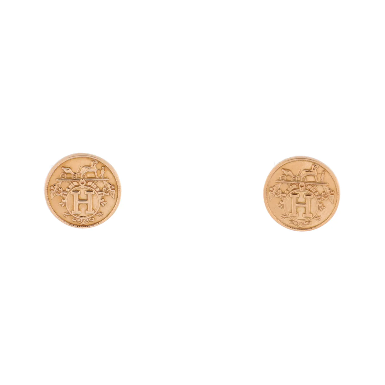 Ex-Libris Stud Earrings 18K Rose Gold XS - Deep Luxury