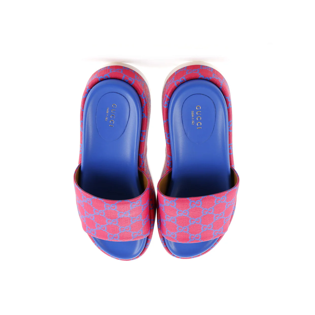 Women's Angelina Platform Slide Sandals GG Coated Canvas - Deep Luxury