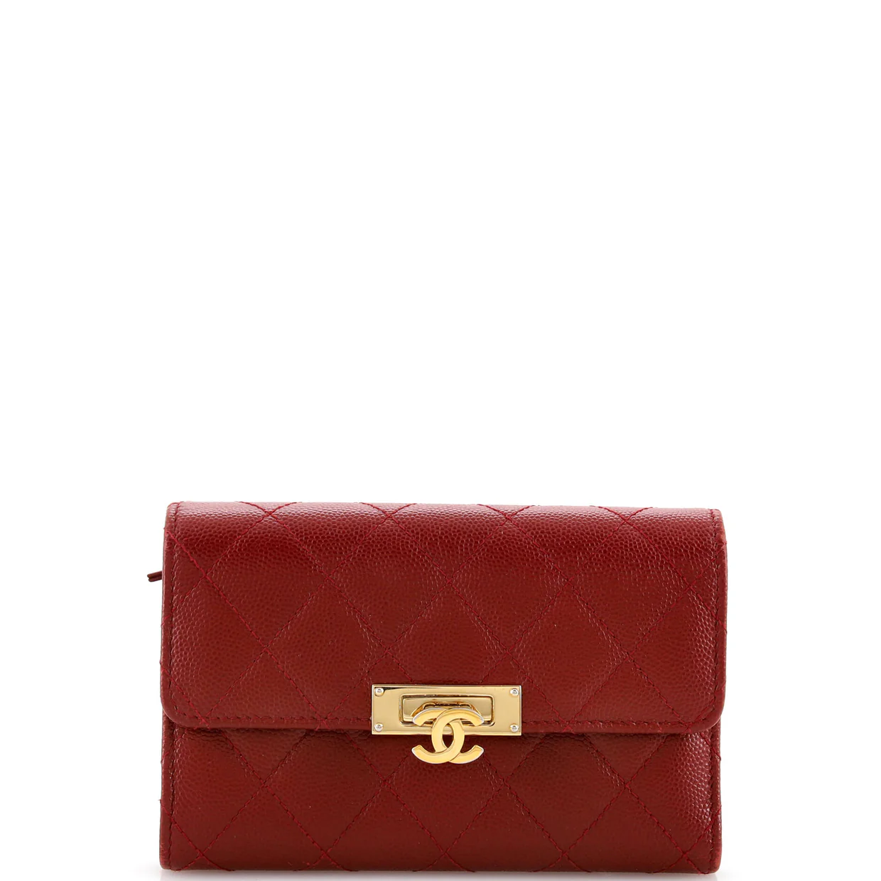 Golden Class Flap Wallet Quilted Caviar Small - Deep Luxury