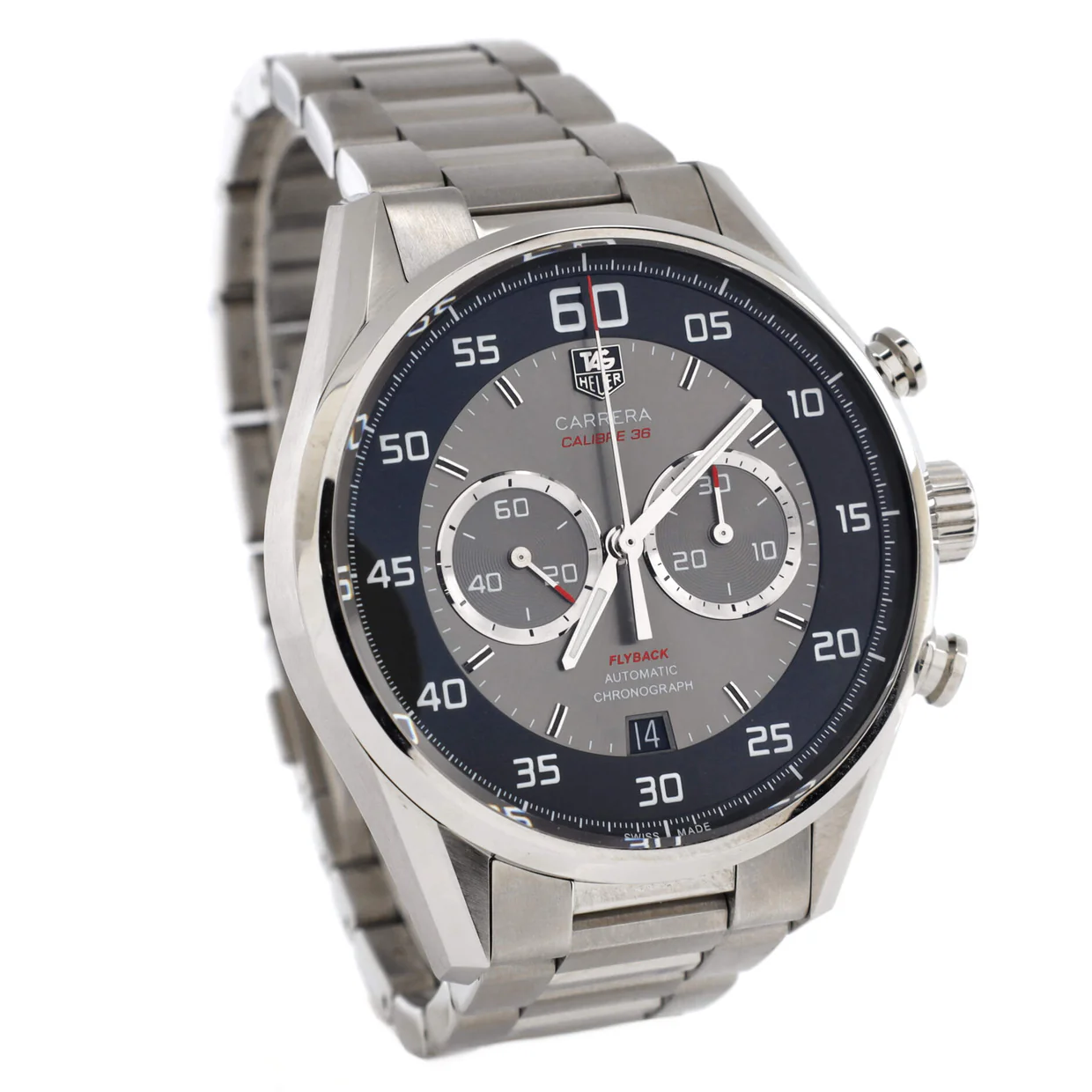 Carrera Calibre 36 Flyback Chronograph Automatic Watch Stainless Steel 43 - Deep Luxury