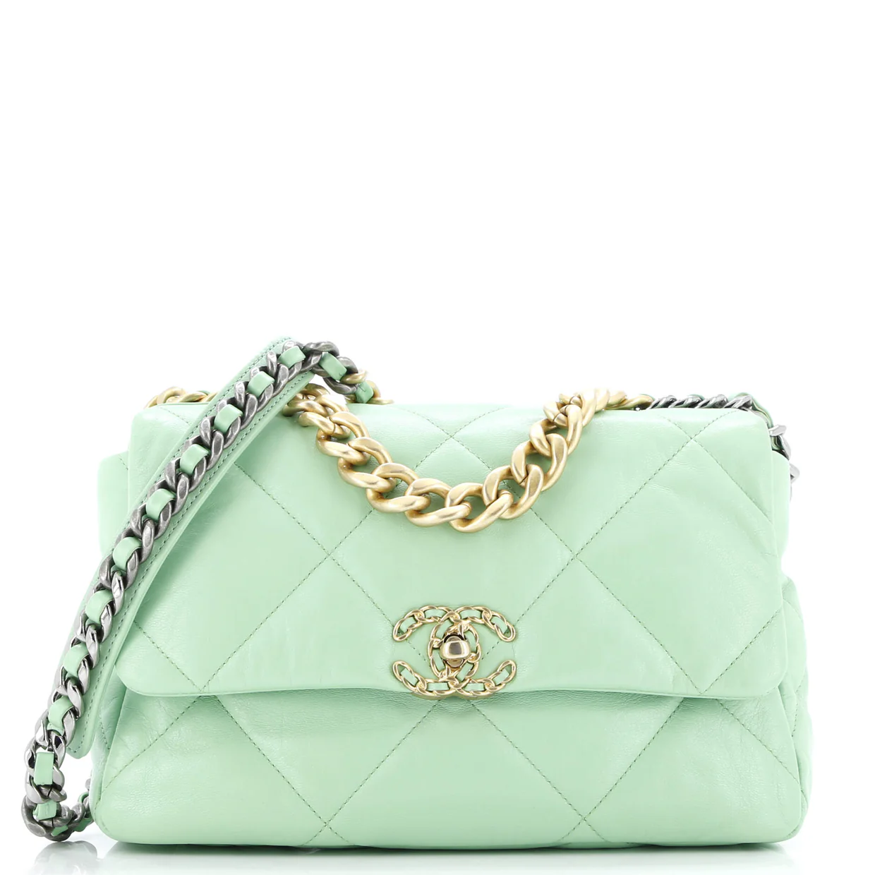 19 Flap Bag Quilted Leather Medium - Deep Luxury
