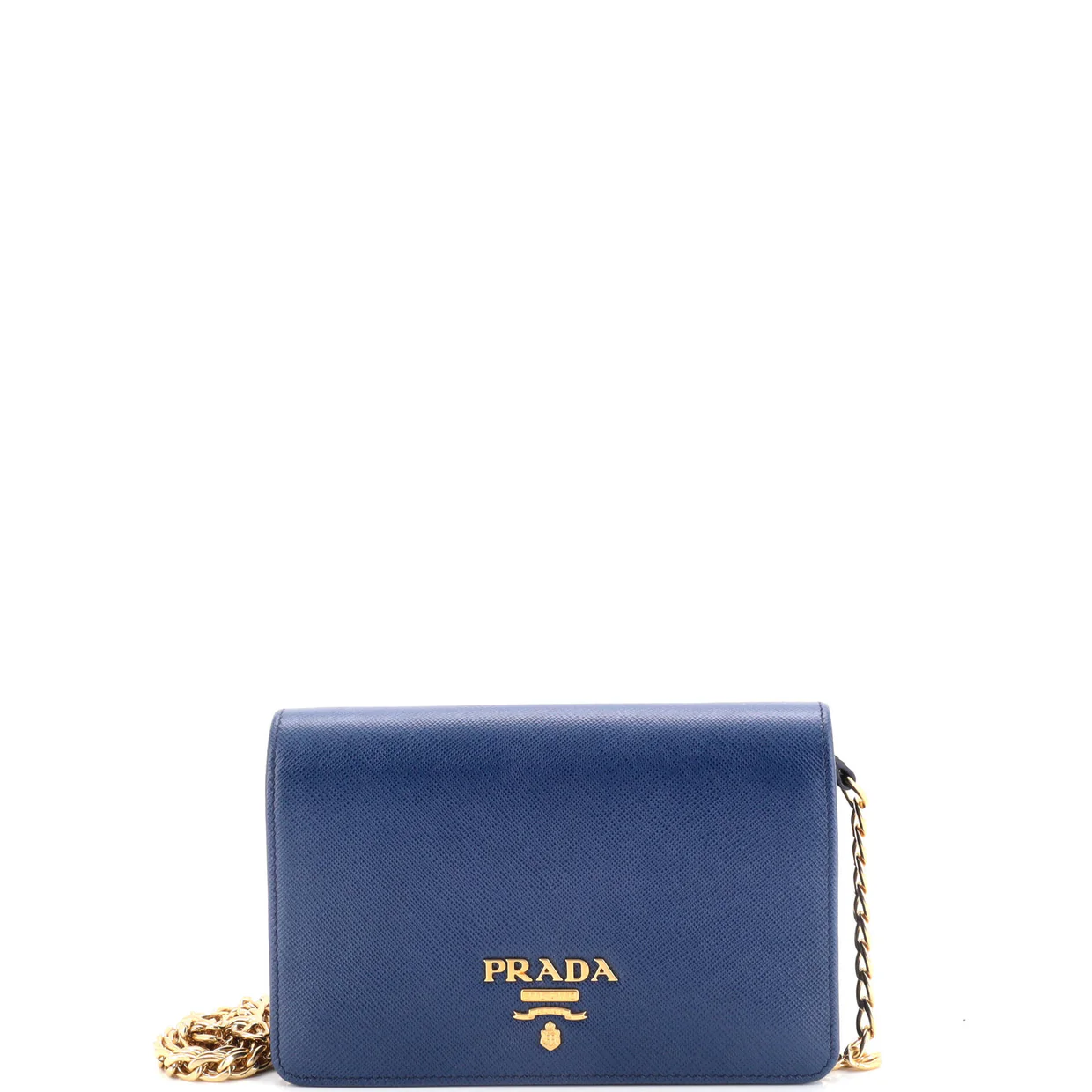Chain Wallet Crossbody Saffiano Leather - Deep Luxury