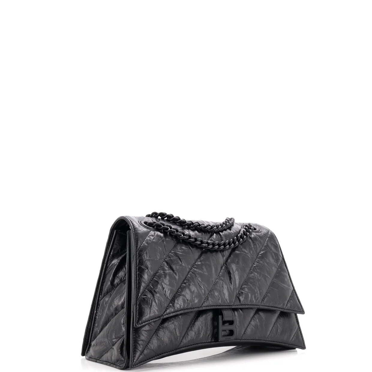 Crush Chain Flap Bag Quilted Crushed Calfskin Medium - Deep Luxury