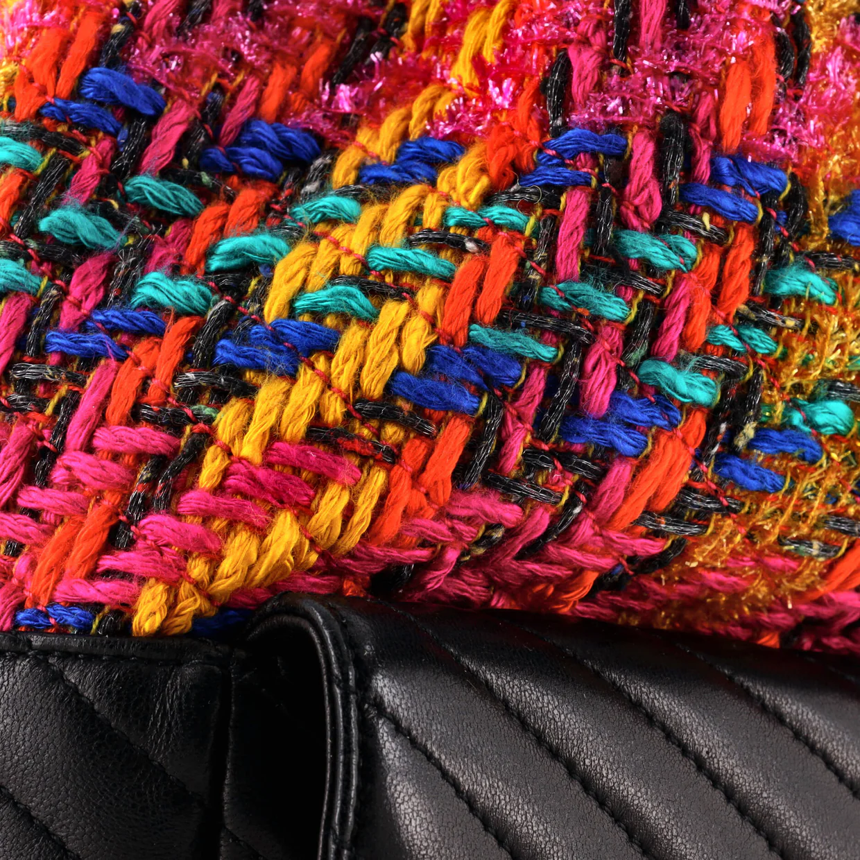 Joe Backpack Matelasse Chevron Leather with Tweed - Deep Luxury