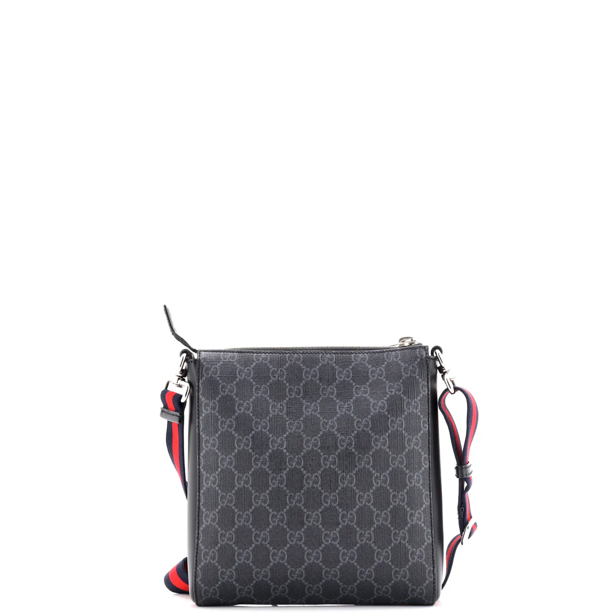 Web Strap Front Zip Messenger Bag GG Coated Canvas Small - Deep Luxury
