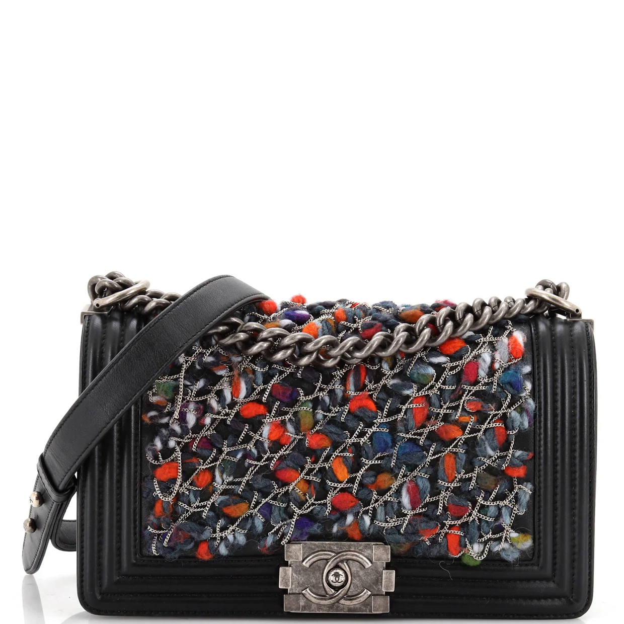 Boy Flap Bag Braided Tweed Old Medium - Deep Luxury