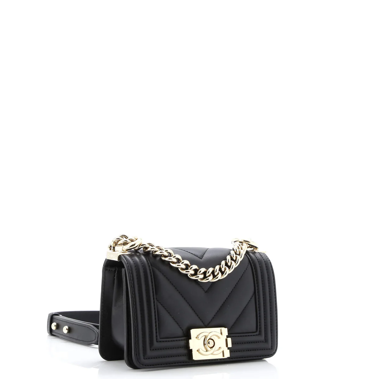 Boy Flap Bag Chevron Lambskin Mini - Deep Luxury