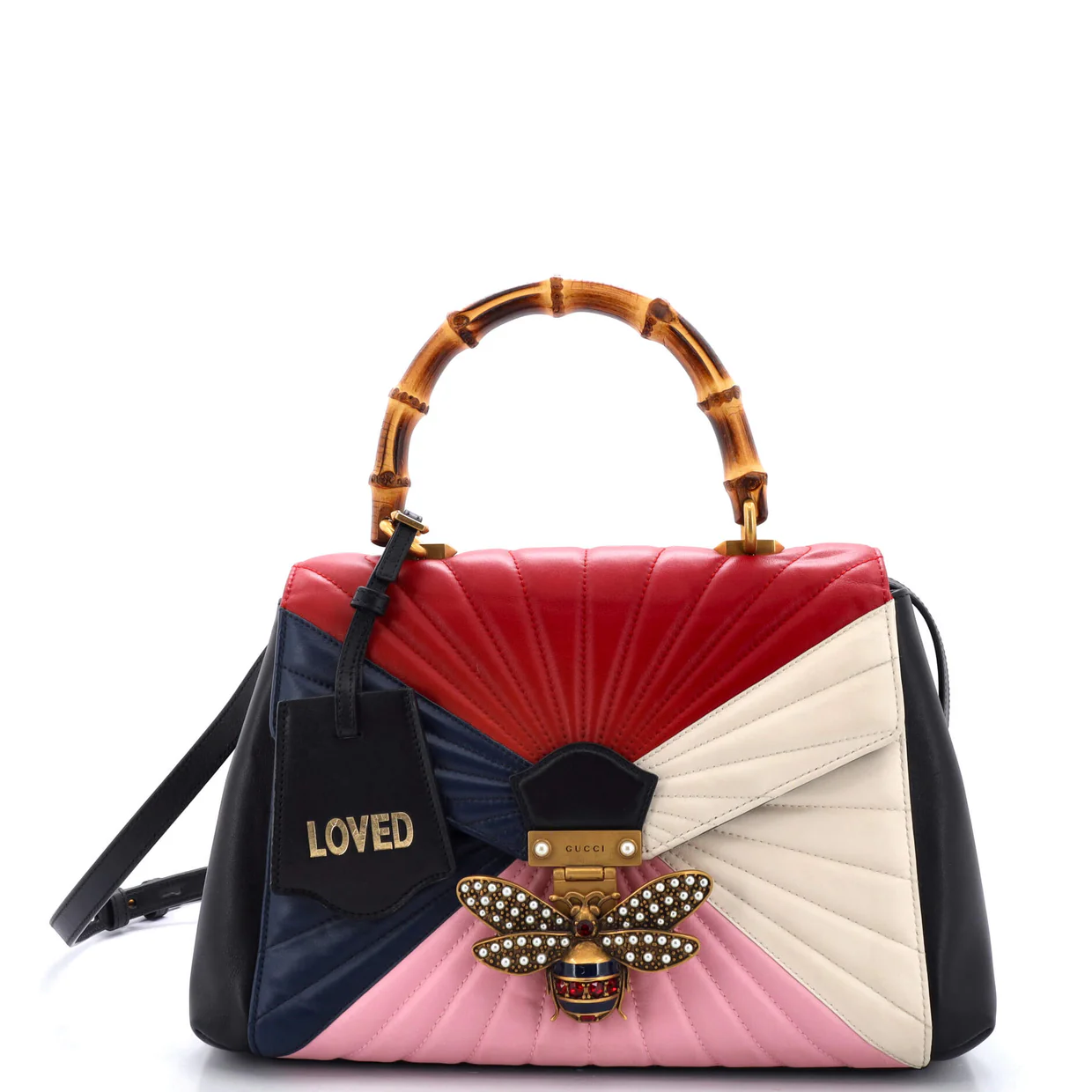 Queen Margaret Top Handle Bag Multicolor Quilted Leather Medium - Deep Luxury