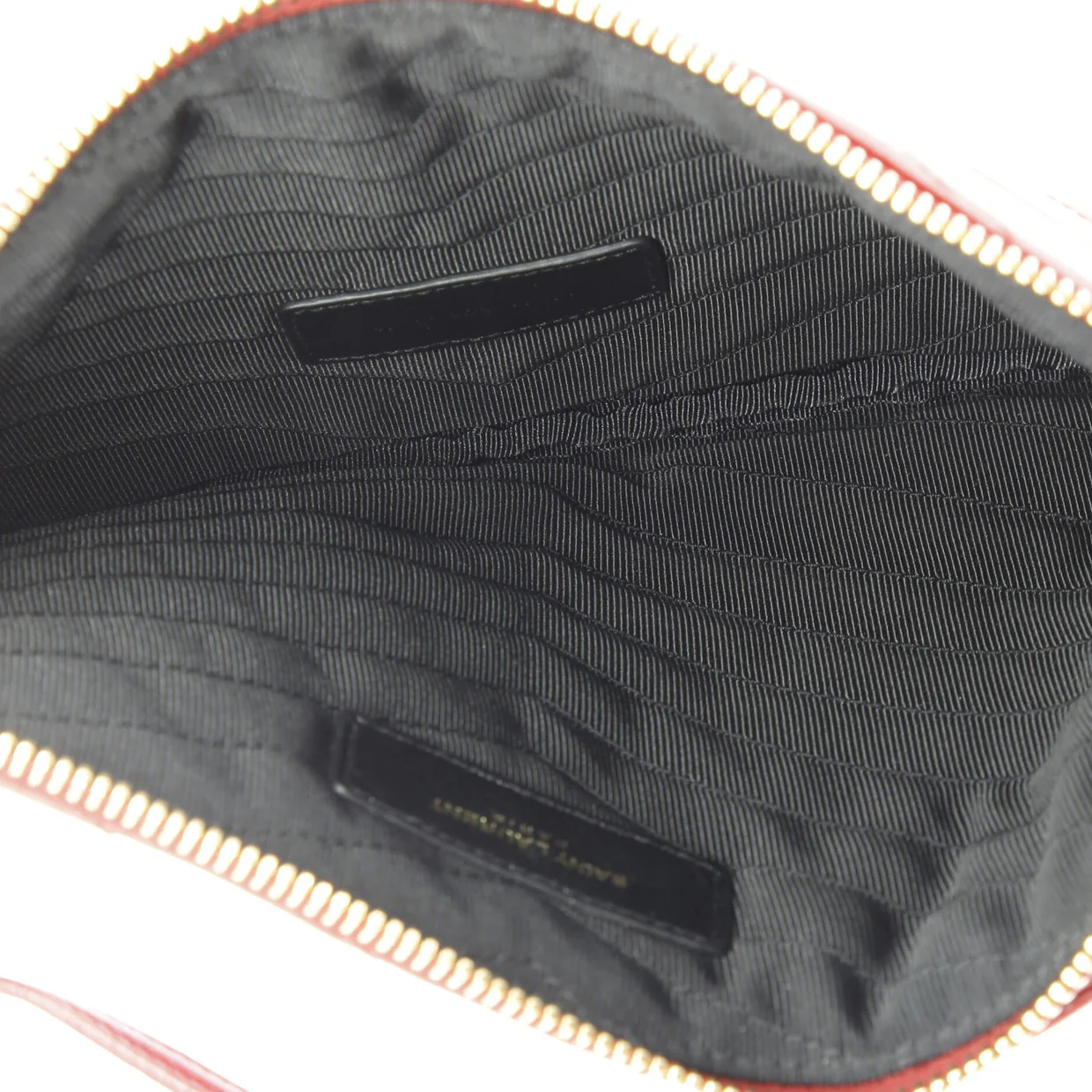 Classic Monogram Wristlet Pouch Matelasse Chevron Leather Small - Deep Luxury