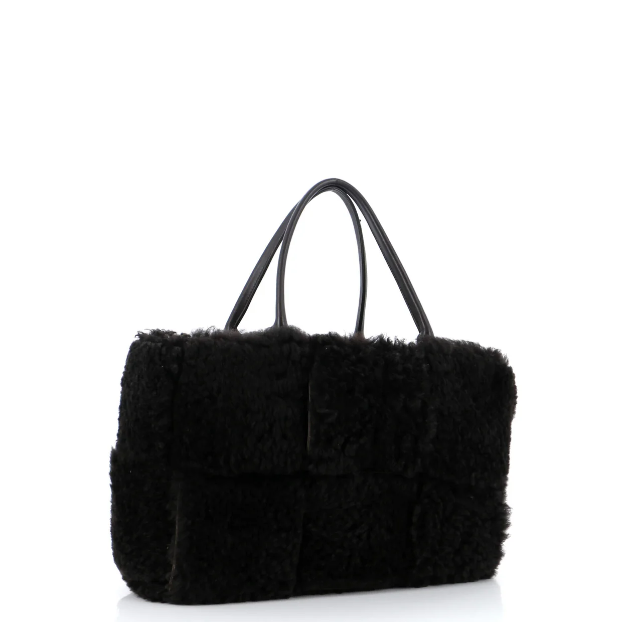 Arco Tote Intrecciato Shearling Small - Deep Luxury