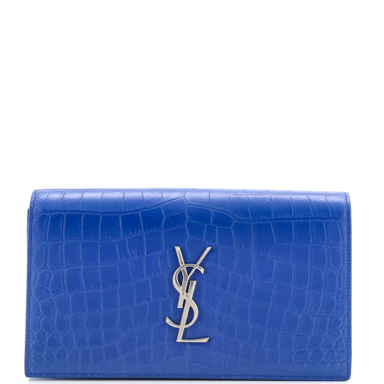 Classic Monogram Clutch Crocodile Embossed Leather Large - Deep Luxury