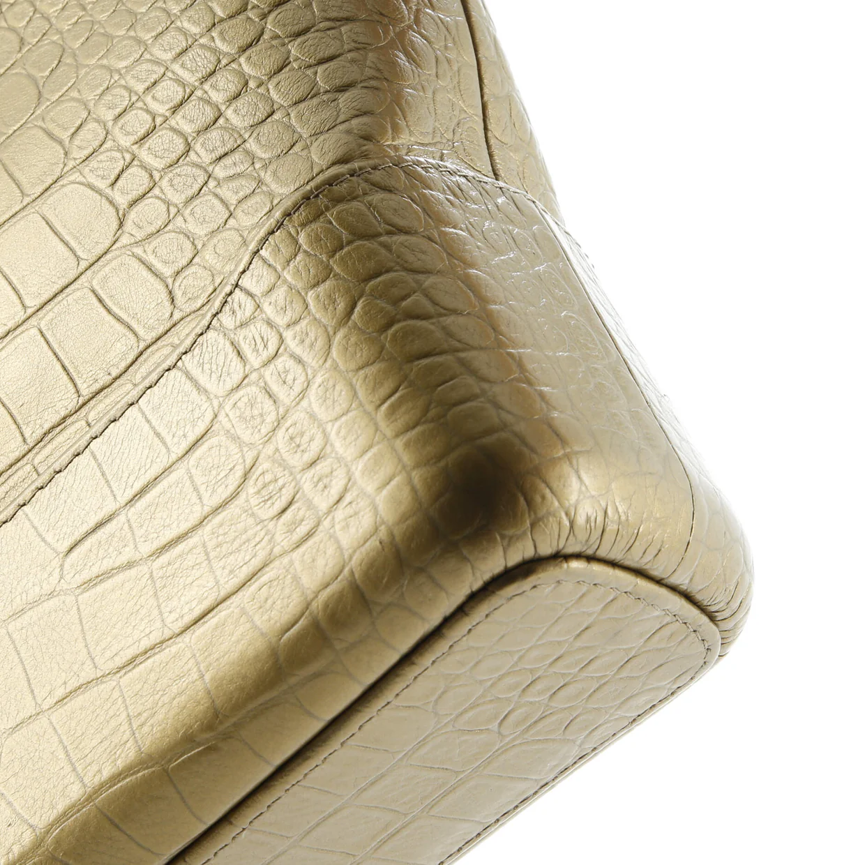 Gabrielle Hobo with Logo Handle Crocodile Embossed Calfskin Medium - Deep Luxury