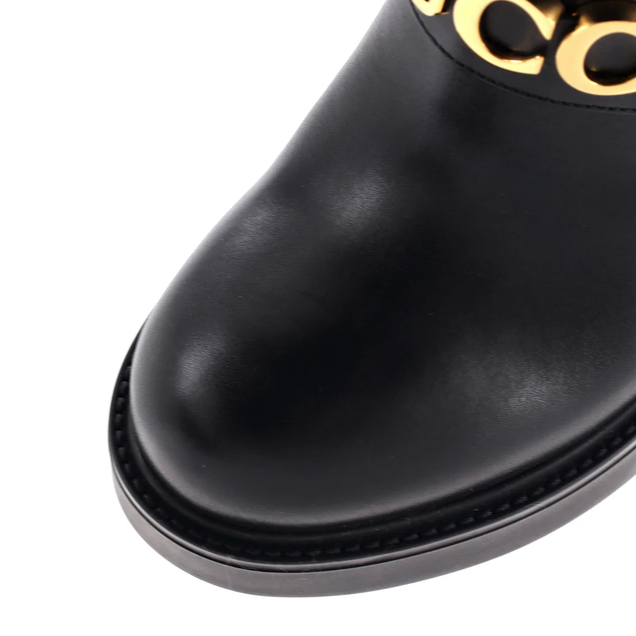 Women's Logo Heeled Ankle Boots Leather - Deep Luxury