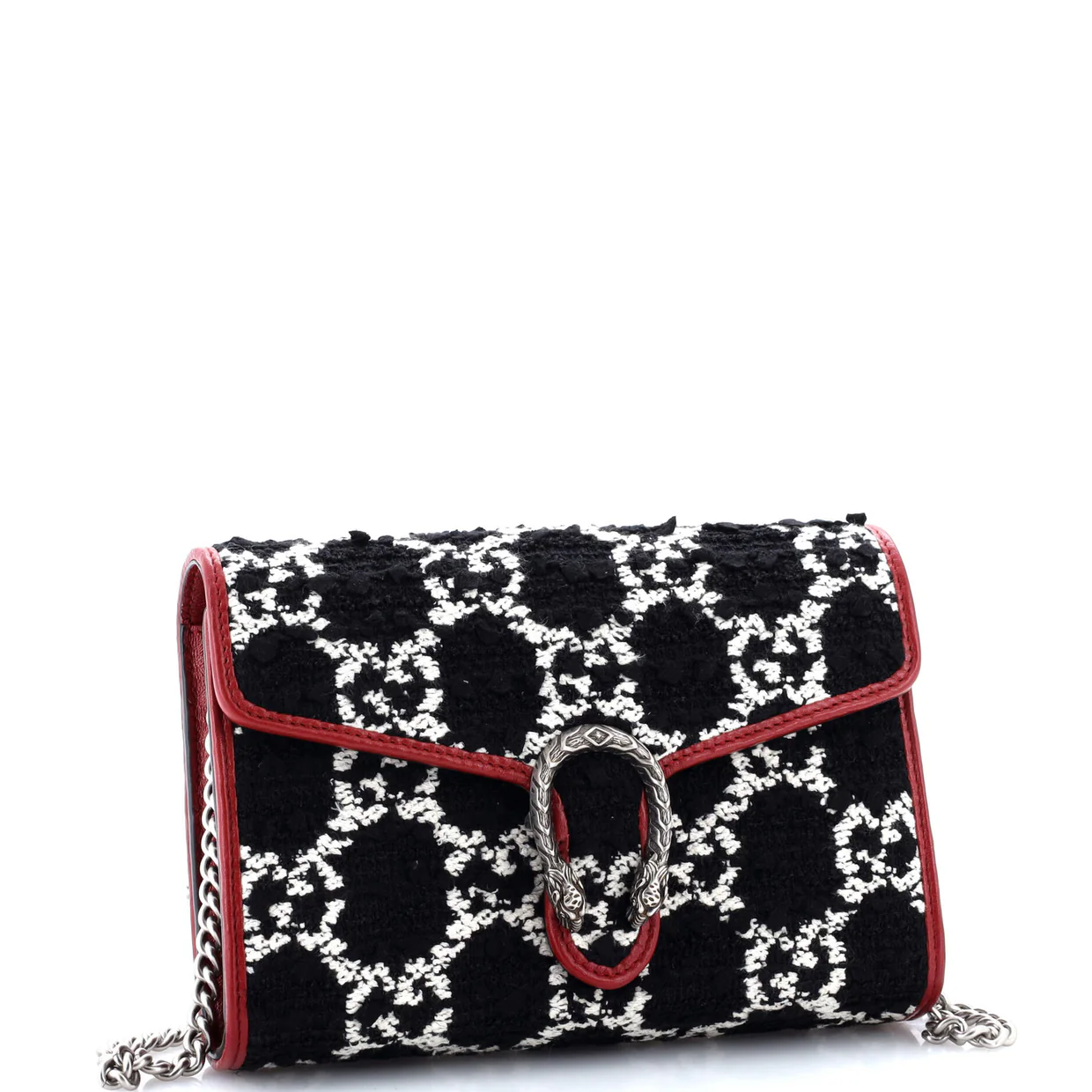 Dionysus Chain Wallet GG Tweed Small - Deep Luxury