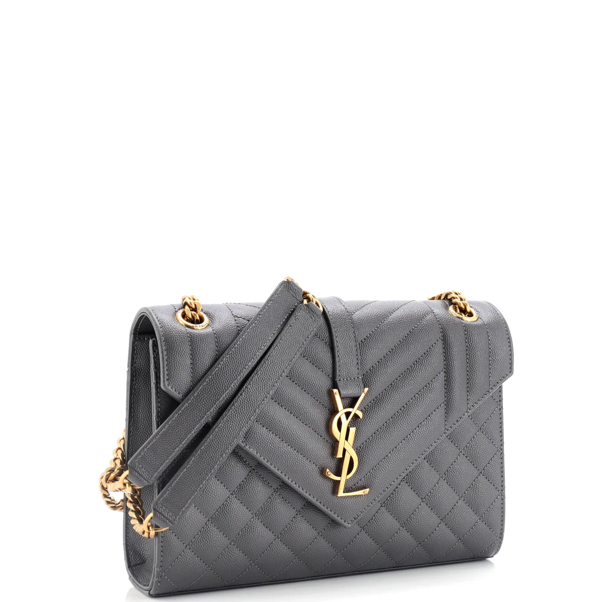 Classic Monogram Envelope Satchel Mixed Matelasse Leather Medium - Deep Luxury