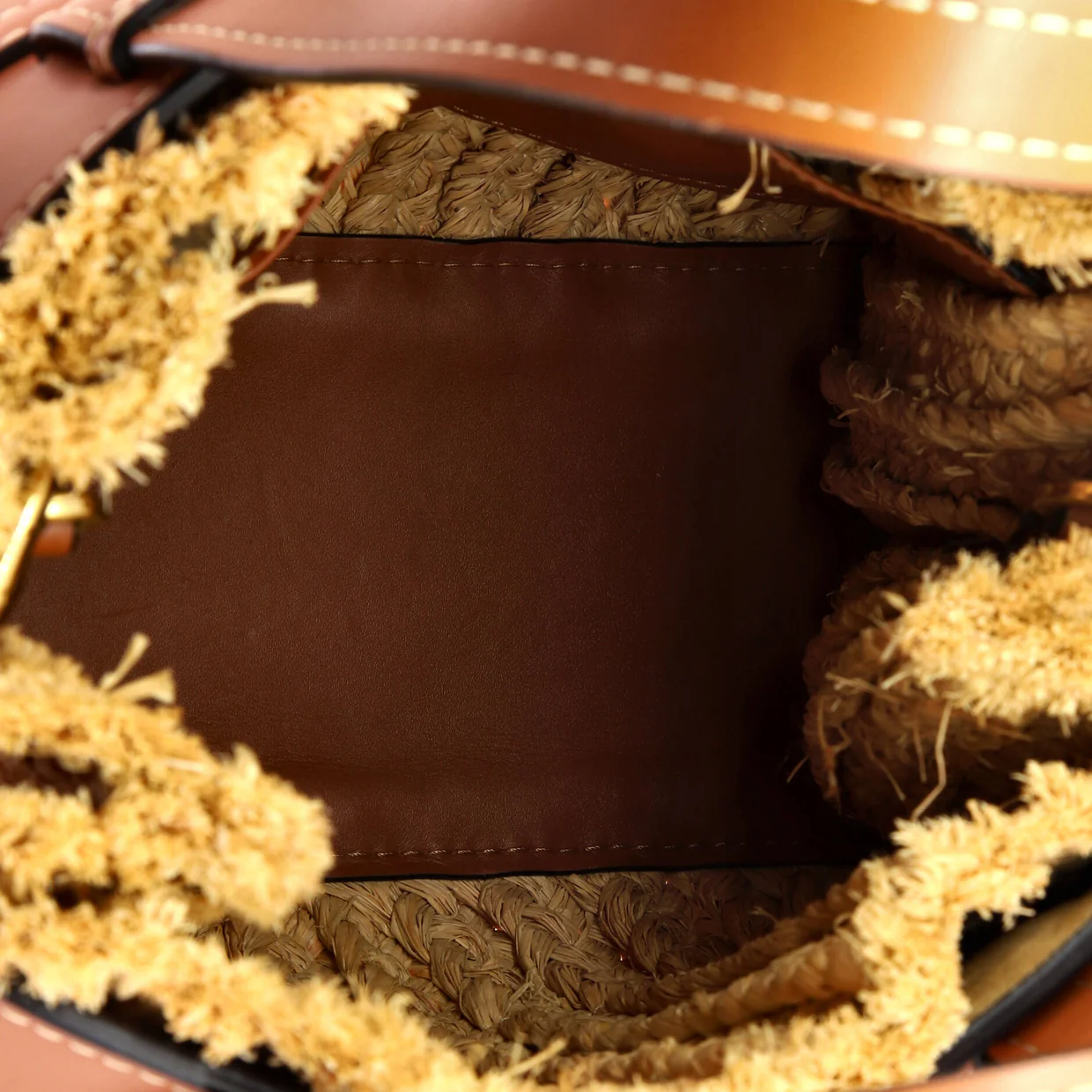 Gate Tote Leather and Straw Small - Deep Luxury
