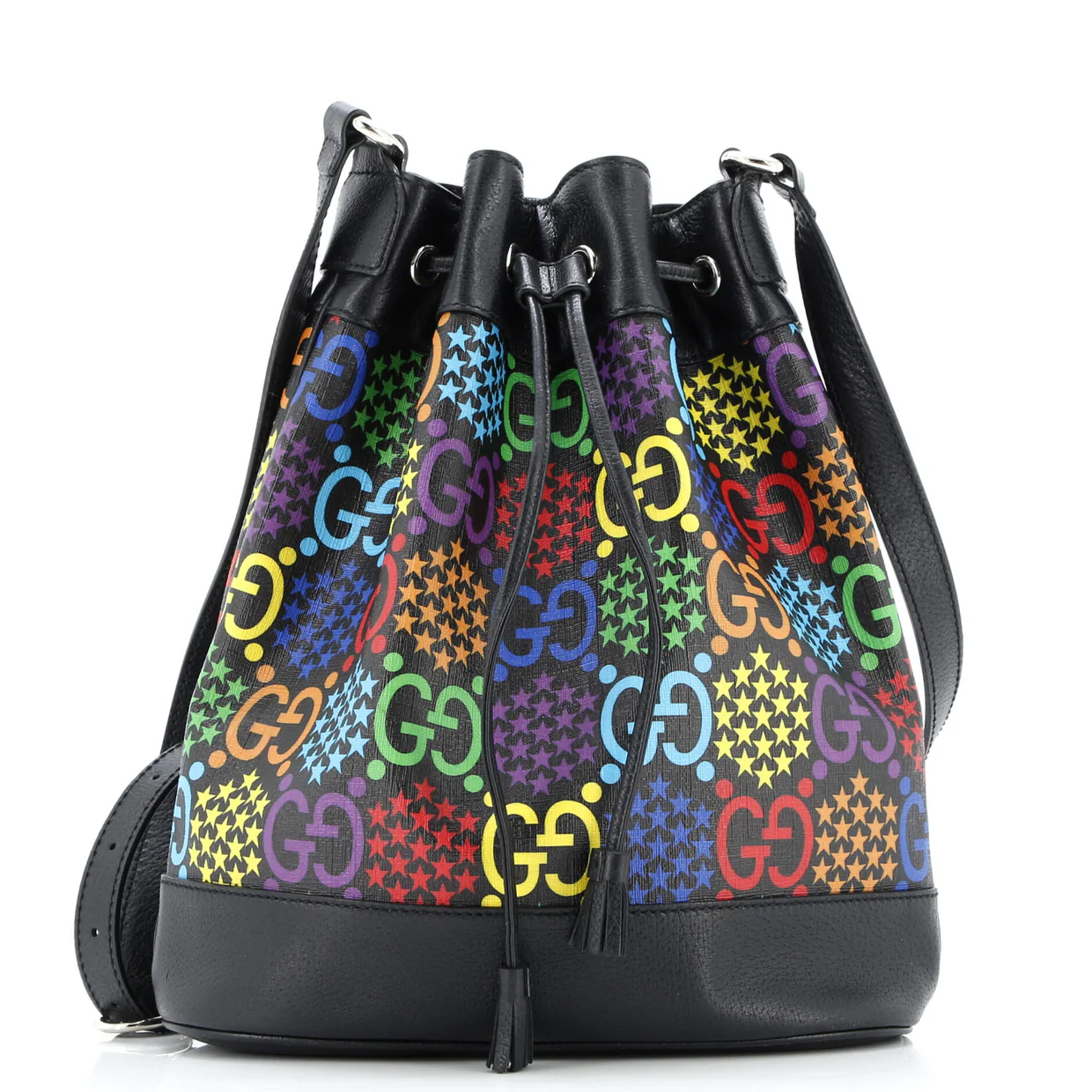 Bucket Bag Psychedelic Print GG Coated Canvas Medium - Deep Luxury
