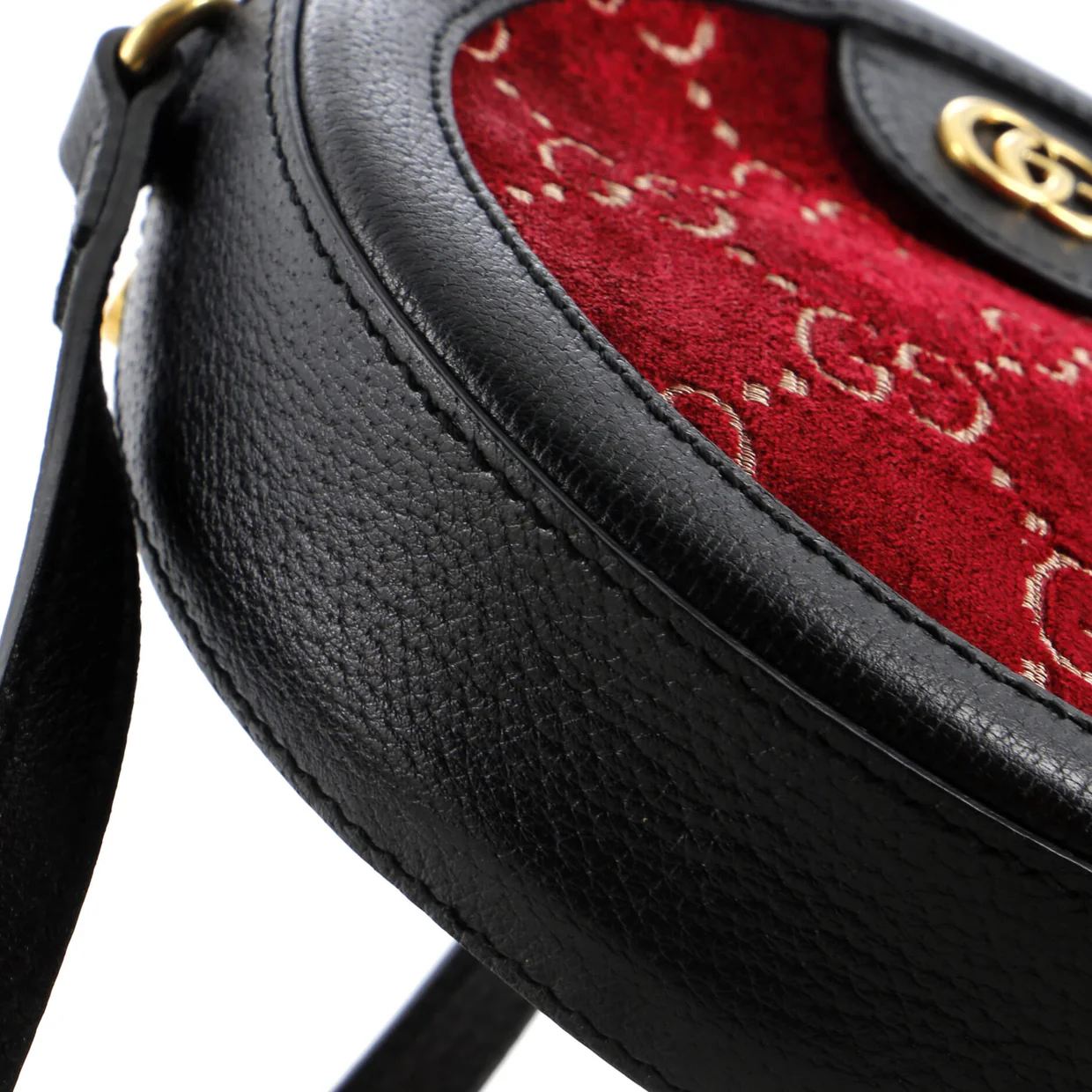 Ophidia Round Shoulder Bag GG Velvet Mini - Deep Luxury