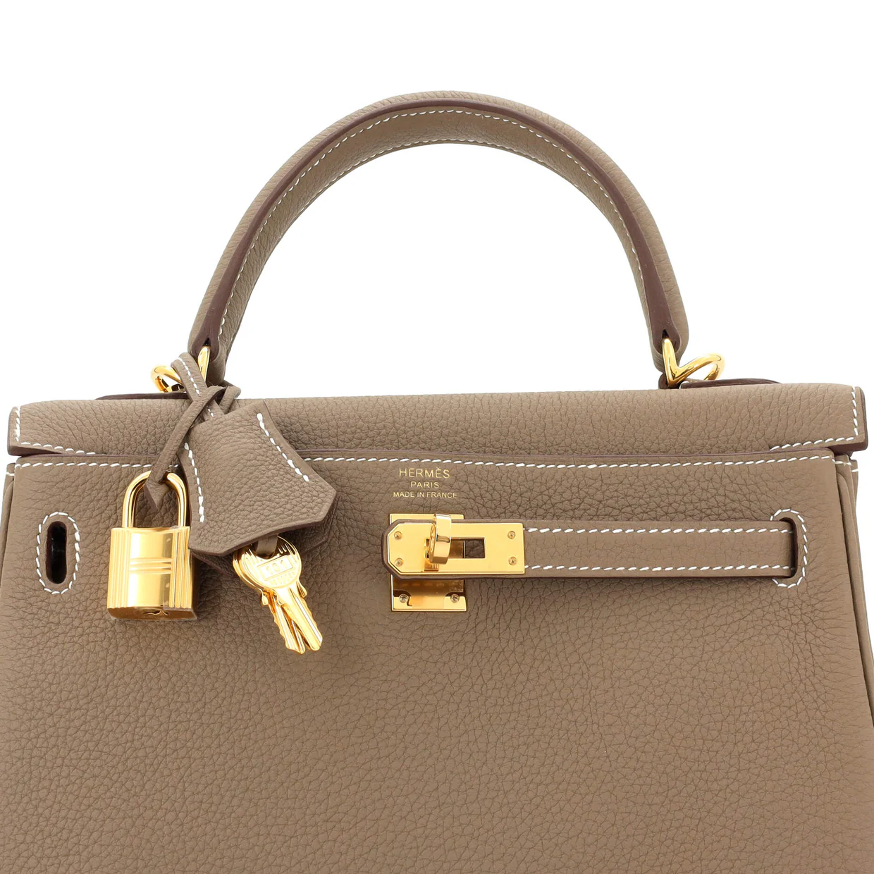 Kelly Handbag Grey Togo with Gold Hardware 25 - Deep Luxury