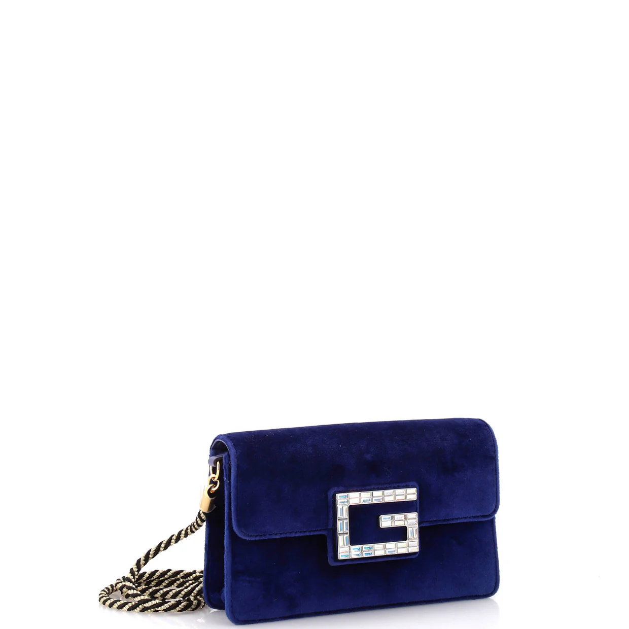 G Broadway Shoulder Bag Velvet with Crystals Small - Deep Luxury