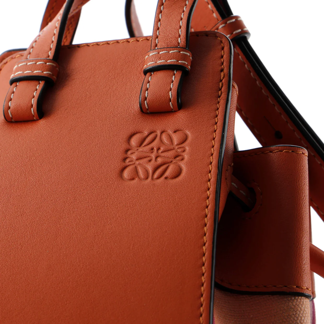 Hammock Bag Leather and Printed Canvas Mini - Deep Luxury