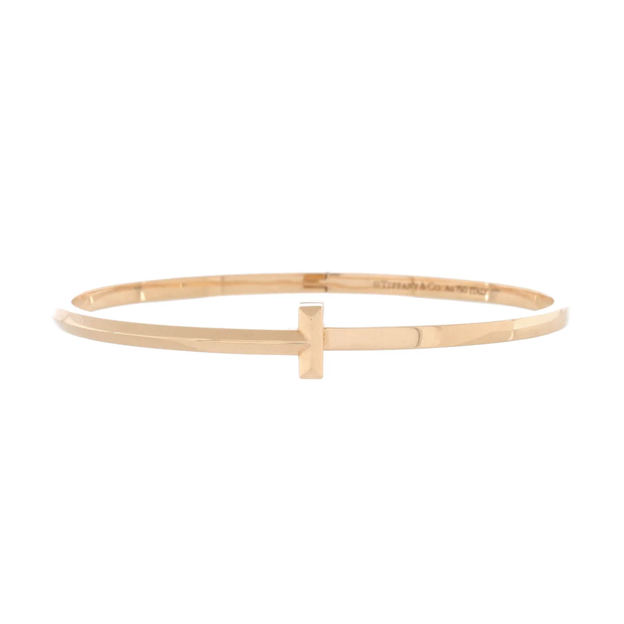 T1 Hinged Bangle Bracelet 18K Rose Gold Narrow - Deep Luxury