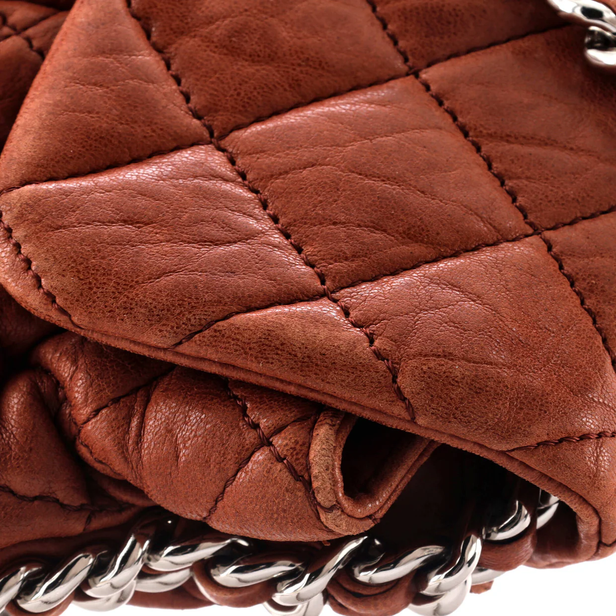 Chain Around Flap Bag Quilted Leather Small - Deep Luxury