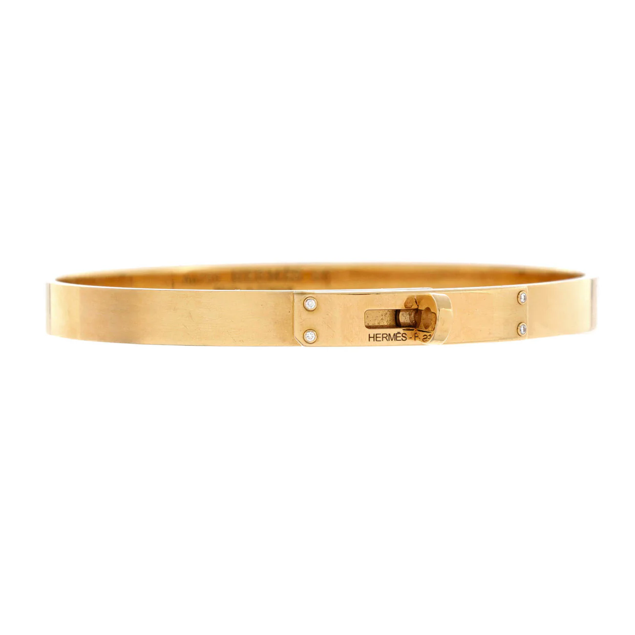 Kelly Bracelet 18K Yellow Gold with 4 Diamonds Small - Deep Luxury