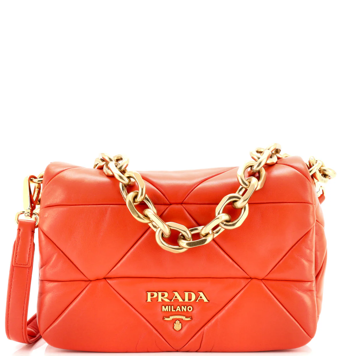 System Flap Shoulder Bag Quilted Nappa Leather Medium - Deep Luxury
