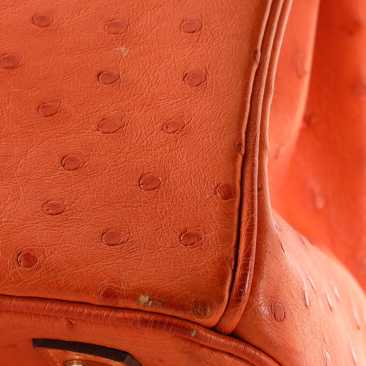Birkin Handbag Tangerine Ostrich with Gold Hardware 30 - Deep Luxury