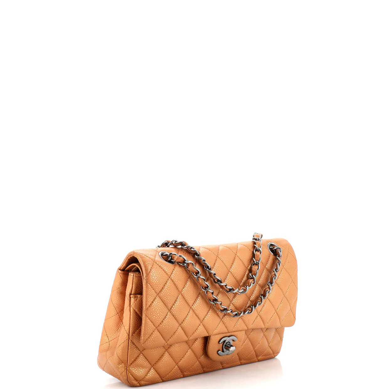 Classic Double Flap Bag Quilted Metallic Caviar Medium - Deep Luxury
