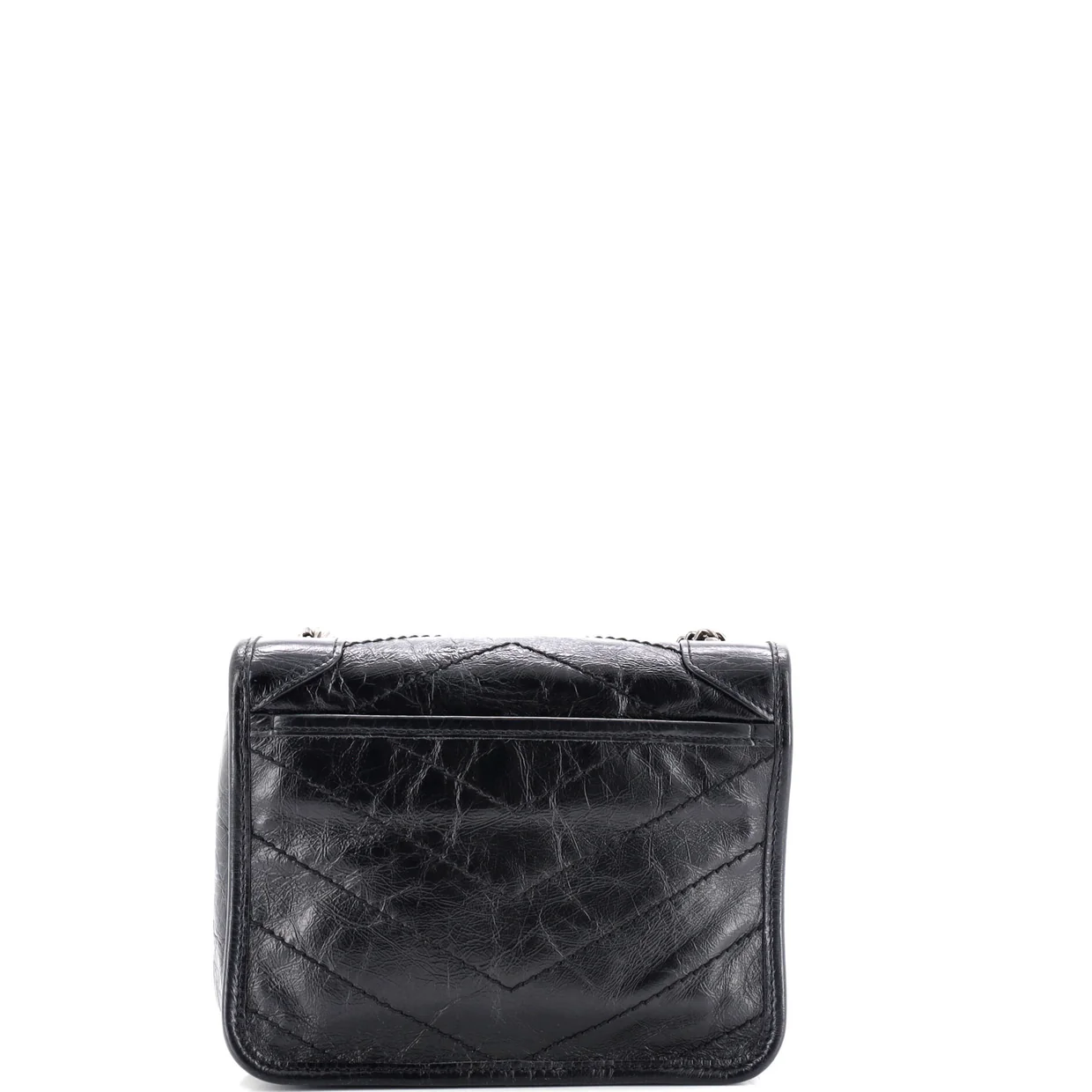 Niki Chain Wallet Matelasse Chevron Leather - Deep Luxury