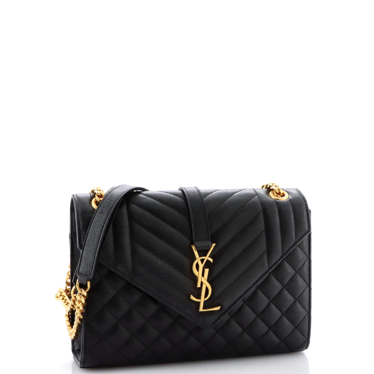 Classic Monogram Envelope Satchel Mixed Matelasse Leather Medium - Deep Luxury