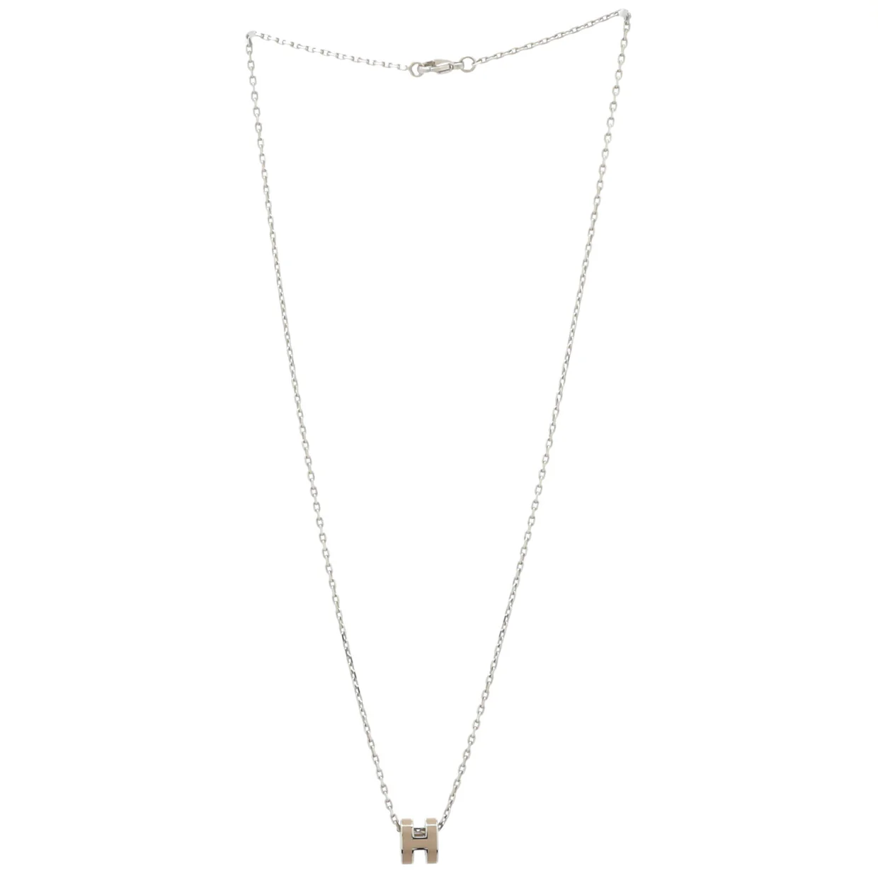 Pop H Pendant Chain Necklace Metal and Enamel Mini - Deep Luxury