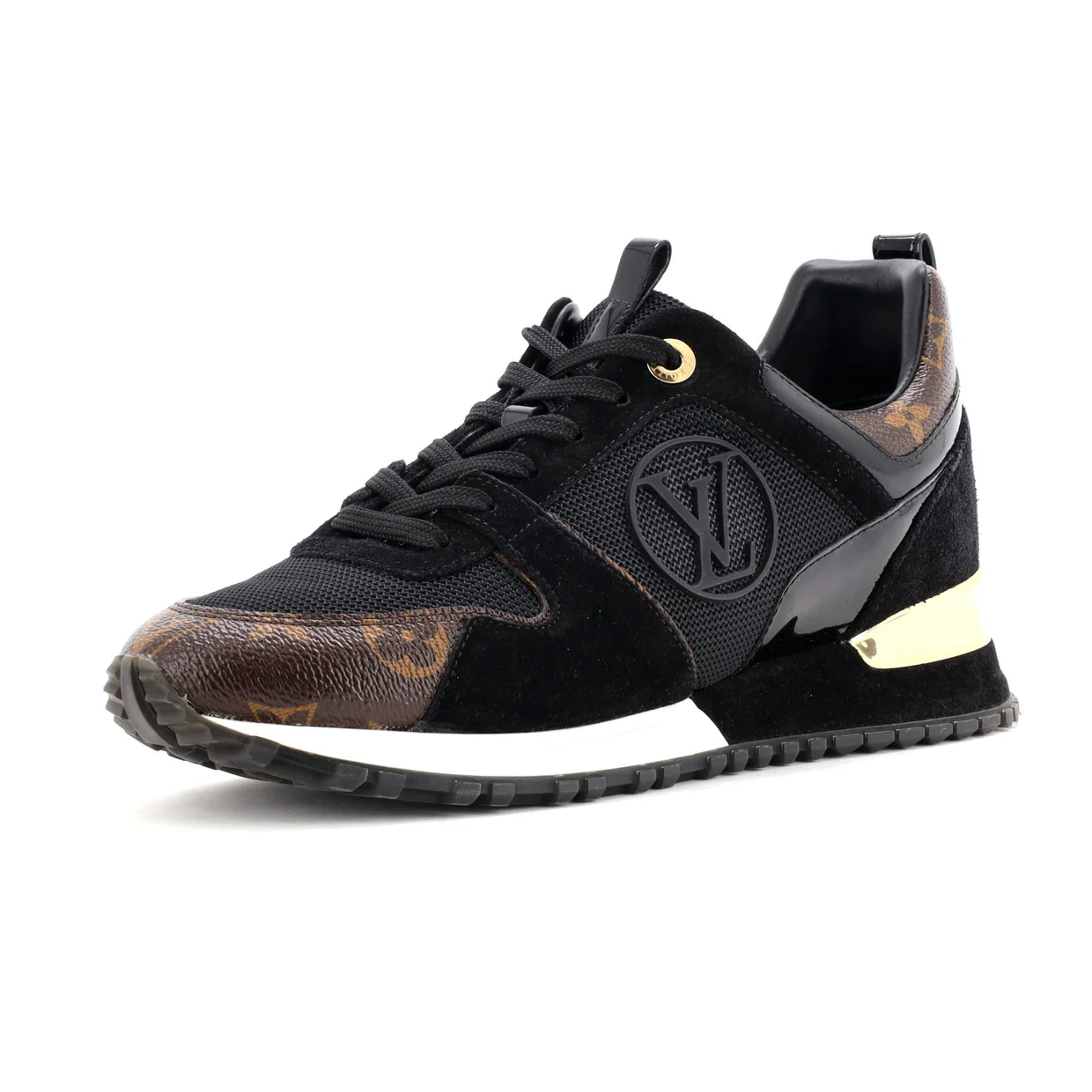 Women's Run Away Sneakers Mesh with Monogram Canvas and Suede - Deep Luxury