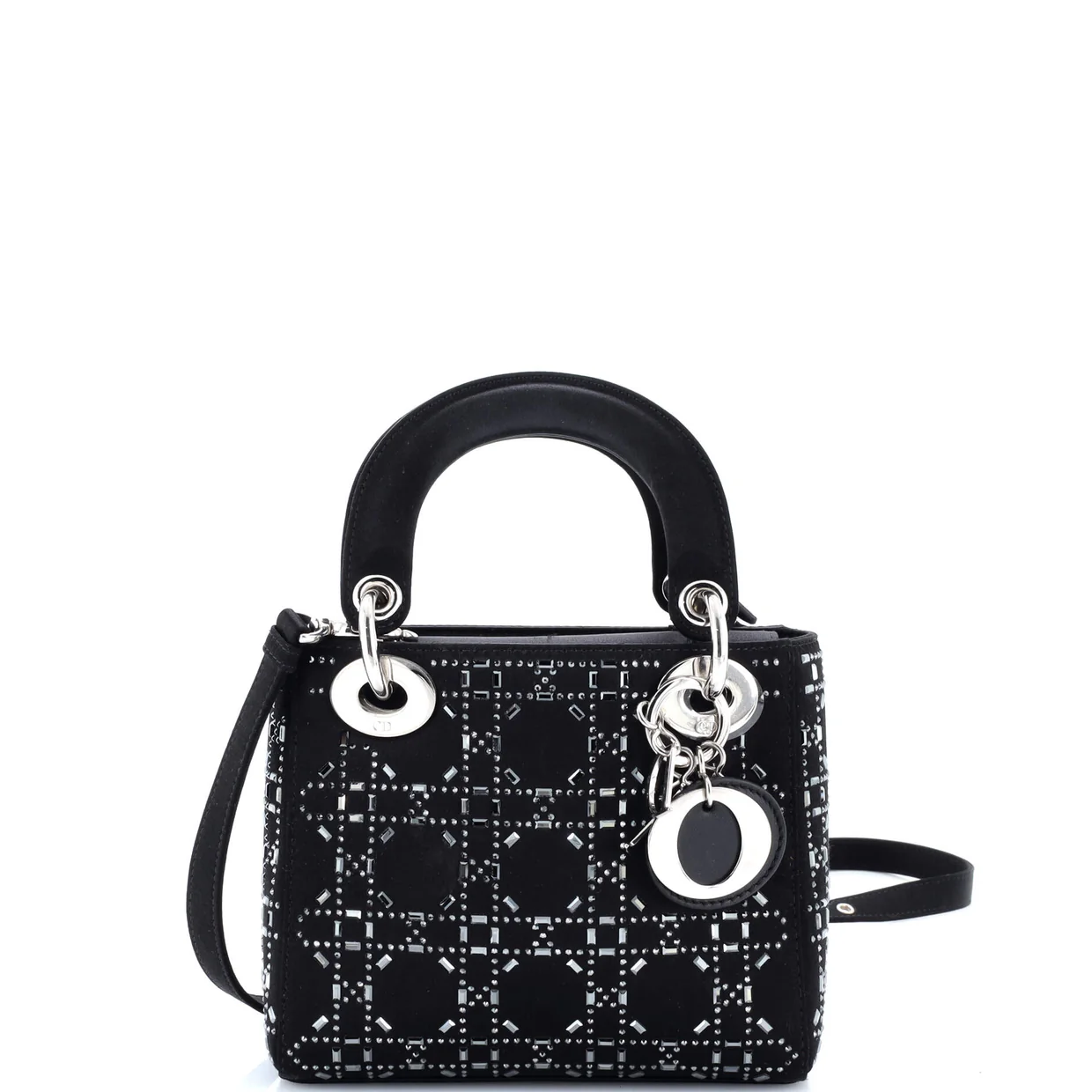 Lady Dior Bag Crystal Embellished Cannage Quilt Satin Mini - Deep Luxury