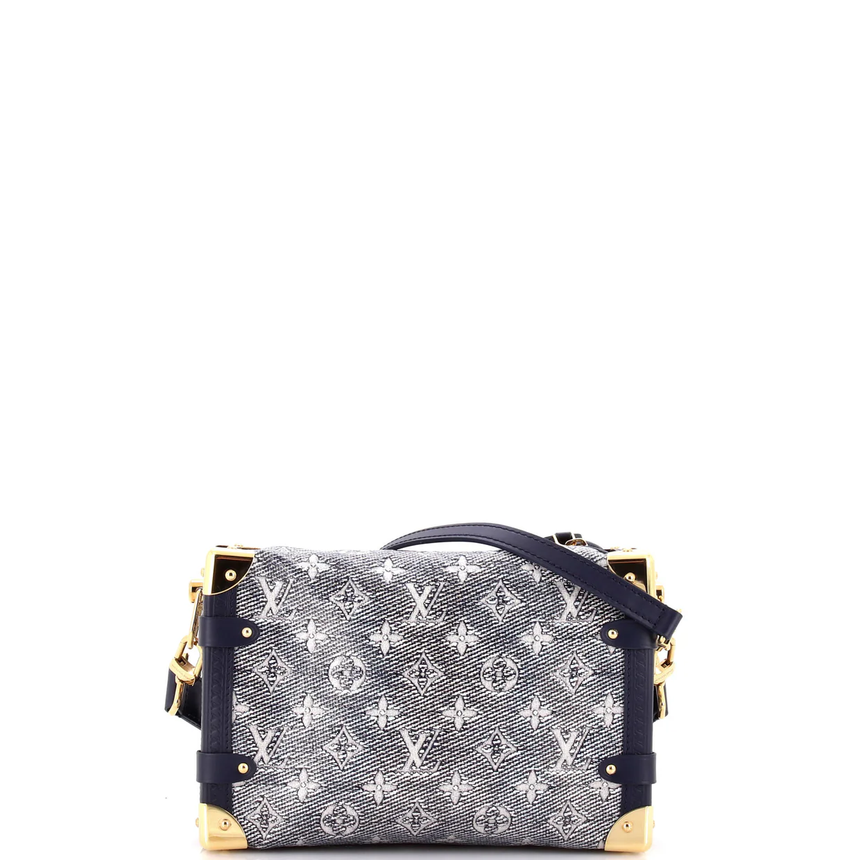 Side Trunk Handbag Monoglam Jacquard Canvas MM - Deep Luxury