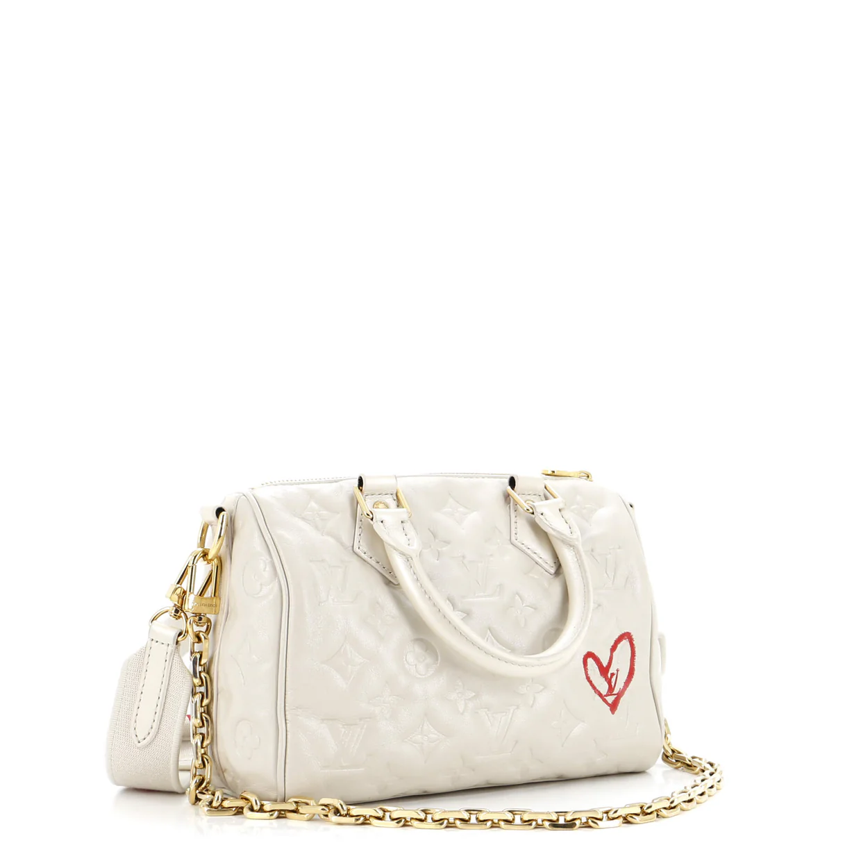 Speedy Bandouliere Bag Limited Edition Fall in Love Monogram Embossed Lambskin 22 - Deep Luxury