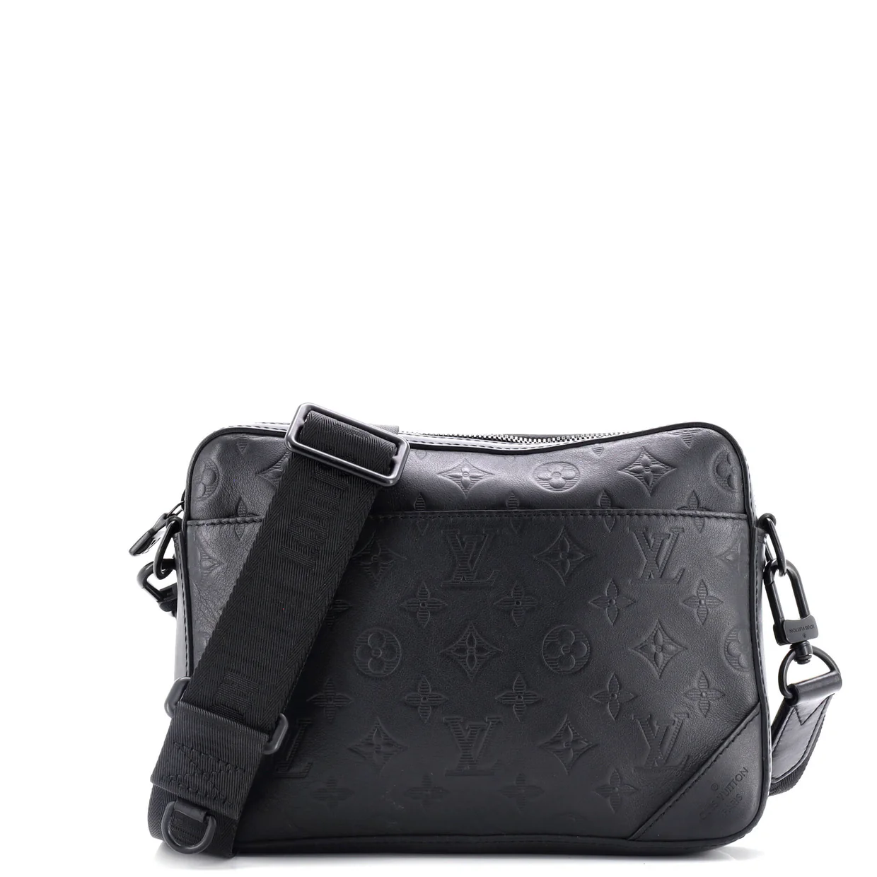 Duo Messenger Bag Monogram Shadow Leather - Deep Luxury