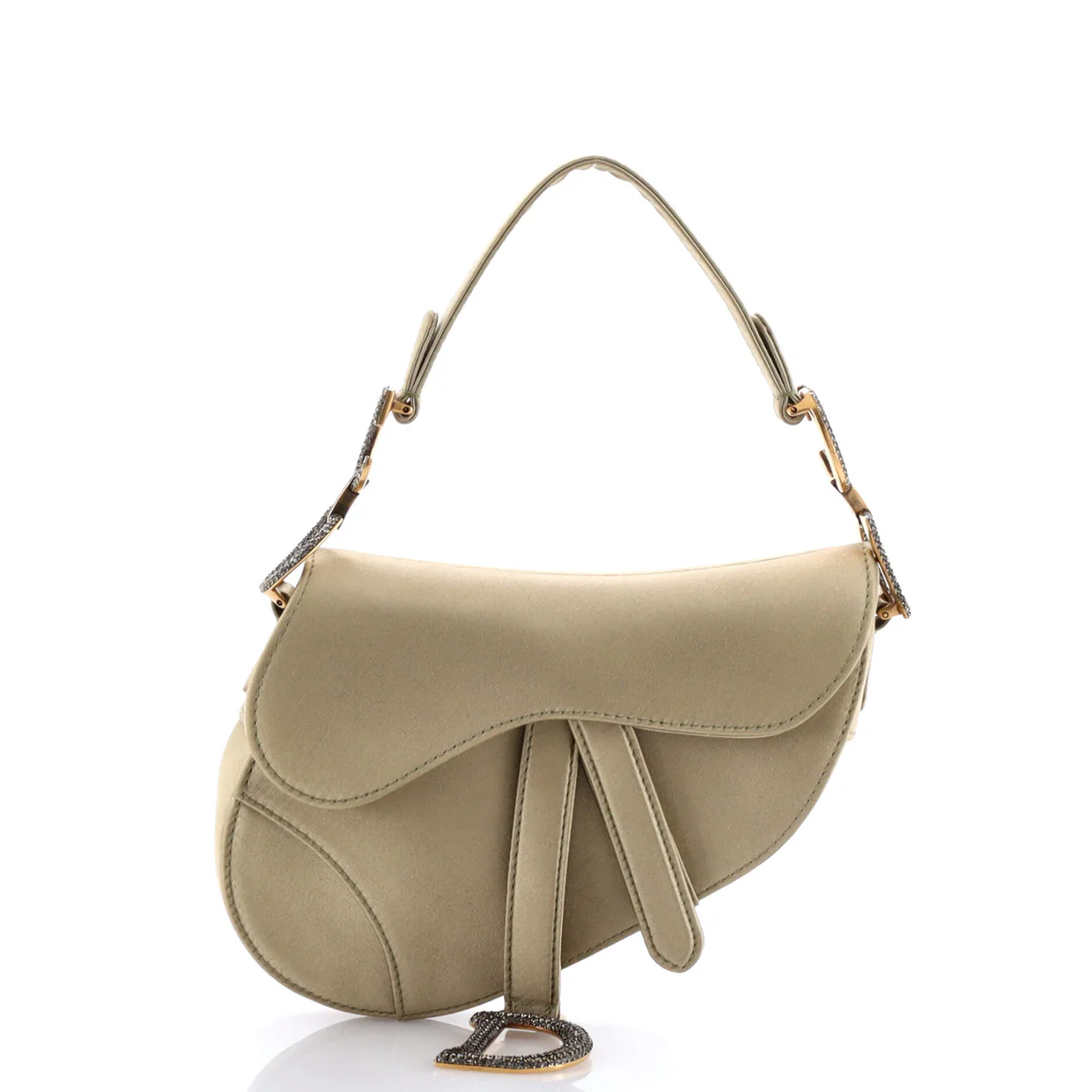 Saddle Handbag Satin with Crystals Mini - Deep Luxury