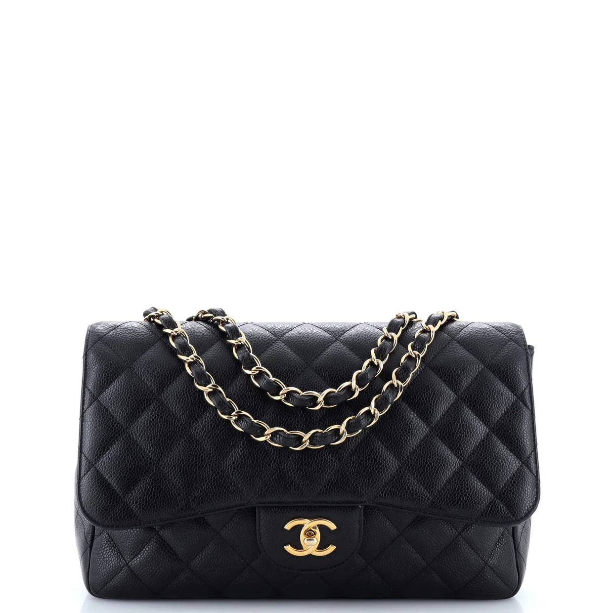 Classic Single Flap Bag Quilted Caviar Jumbo - Deep Luxury