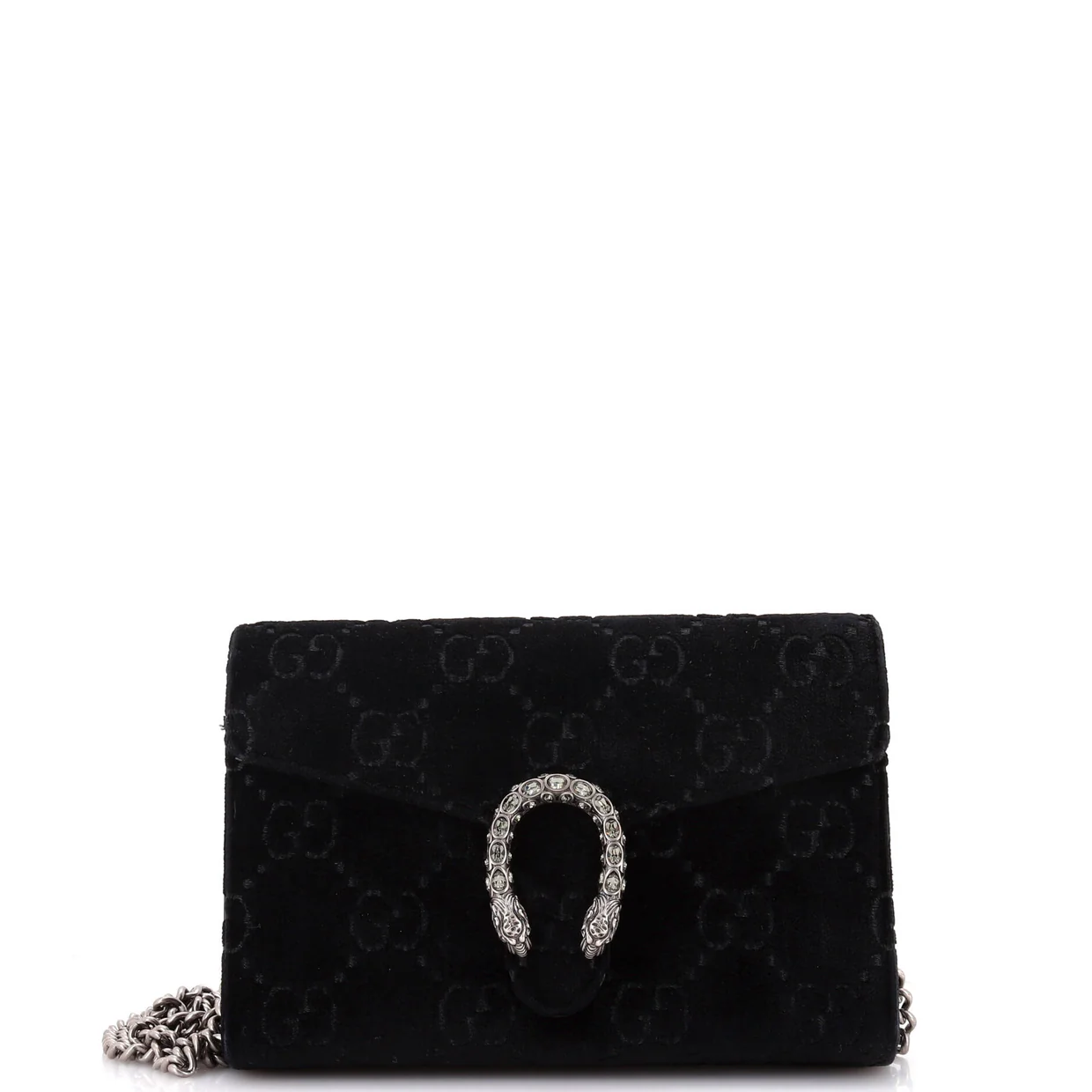 Dionysus Chain Wallet GG Velvet Small - Deep Luxury