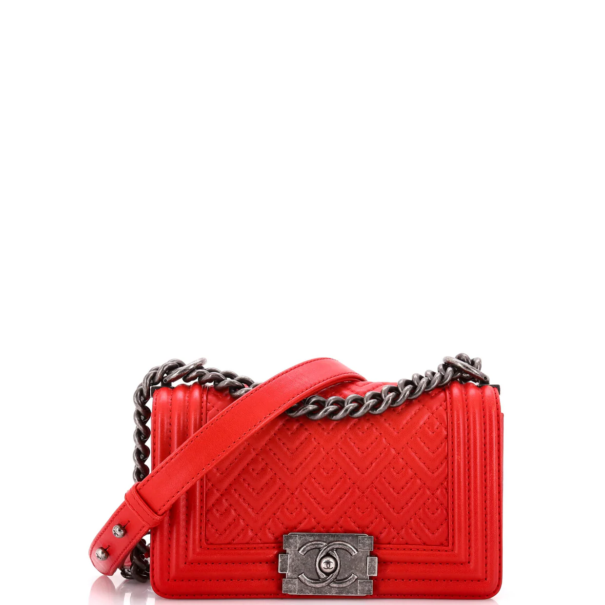 Boy Flap Bag Mixed Quilted Leather Small - Deep Luxury
